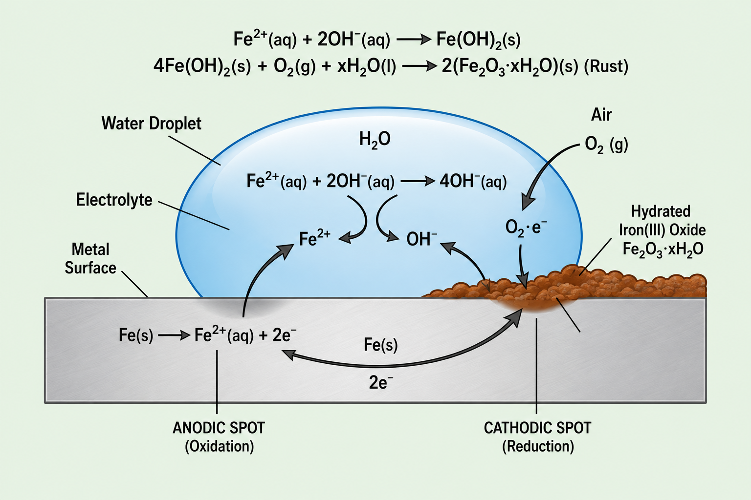 Corrosion of iron in atmosphere
